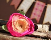 flirty - a hot pink and gold hair adornment
