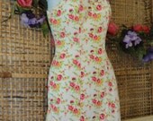 Vintage Deena Mini Nylon Slip Dress-Roses and Bows-Size Small 32