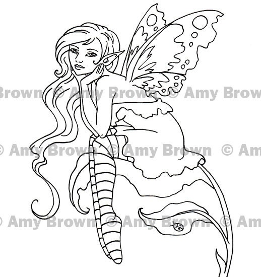 SET of 2 FAIRIES Digital Downloads by Amy Brown Coloring Prints
