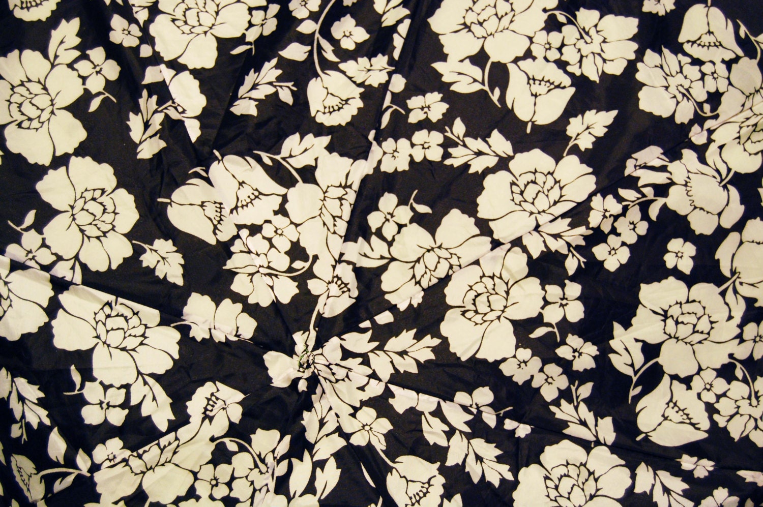 Black and White Mod Flowered Upcycled Umbrella Dog Rain Coat