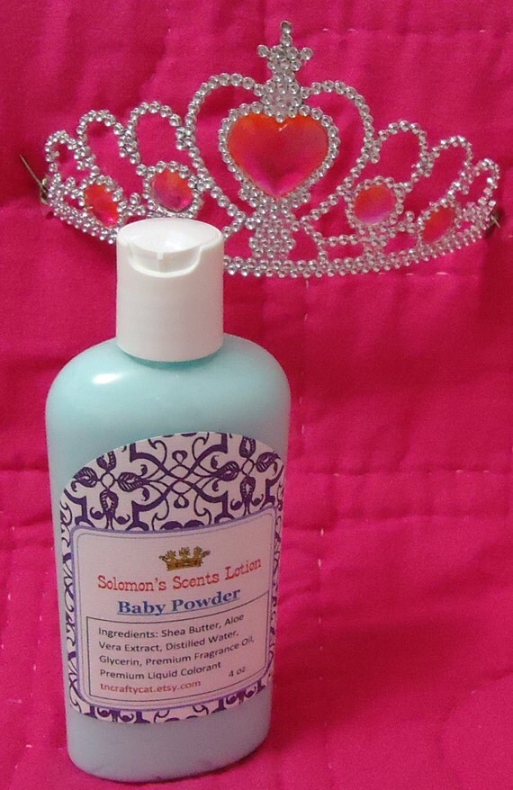 Baby Powder Shea Butter Lotion by SolomonScents on Etsy
