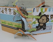 Baby Boy Scrapbook Photo Album Baby Shower Keepsake Chipboard 6x6 Monkey Trucks Animals READY to SHIP Il_170x135