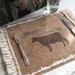 Burlap Table Placemats - Cow - "Farmer's Market" Kitchen  Farmhouse Style Country Shabby Cottage Chic Ruffle Southern Saying