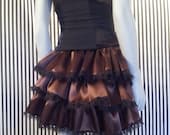 brown satin tie on bustle