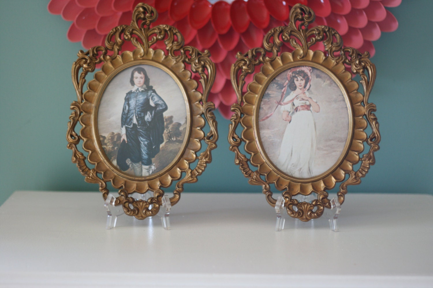 Vintage Mod Depose Frame and Pictures Made in Italy Set