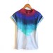The Original "Splash Dyed" Hand PAINTED Scoop Neck Pinned Rolled Cuffs Tee in White Spectrum Berry Nebula - S M L XL 2XL 3XL