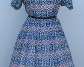 No Substitute for Hard Work - Sheer Lightweight Dress with Rhinestone Button Detail - 1950's or 1960's Vintage Dress