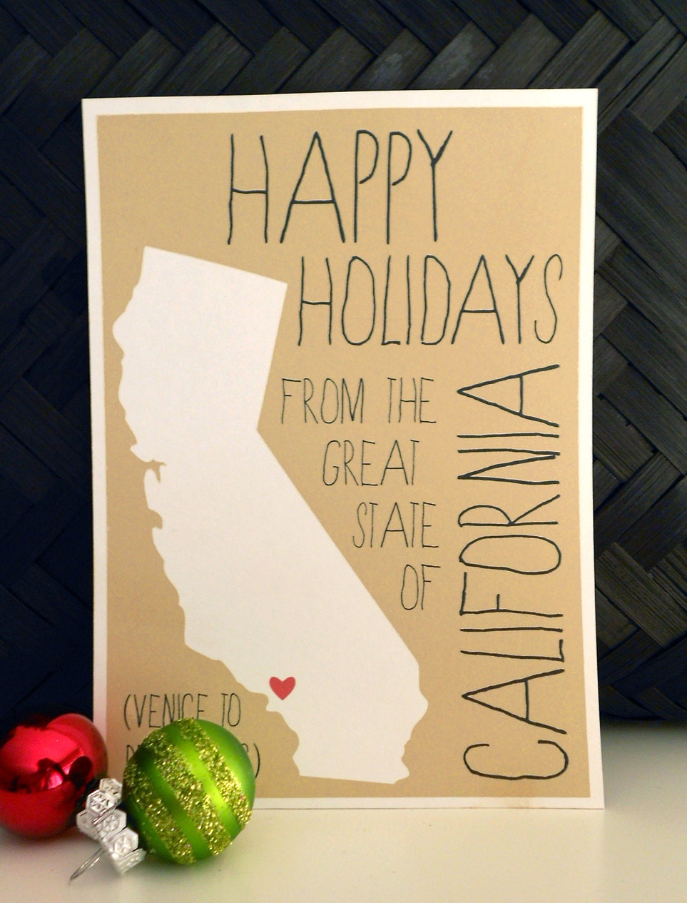 Great State Illustrated Holiday Cards - Choose Your State, City & Colors - Set of 10