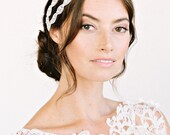 READY TO SHIP- Poppy Double Pearl- Crystal Headband, Rhinestone, Wedding, Bridal, Headpiece, tie on, bohemian