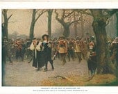Charles I on His Way to Execution -  Vintage Book Plate
