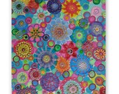 Original Abstract Painting Textured Acrylic on Canvas 18x24 Beautiful Spring Colors Childrens Art
