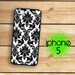 iPhone  5 Case Chic Black Damask  / Hard Case For iPhone 5 Damask Shabby Chic. Plastic or Rubber Trim