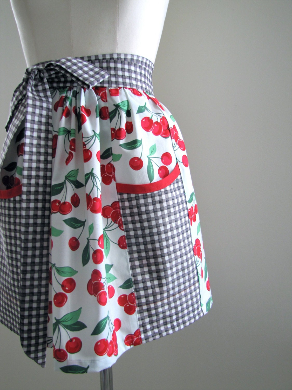 Retro Half Apron in Cherry on Top