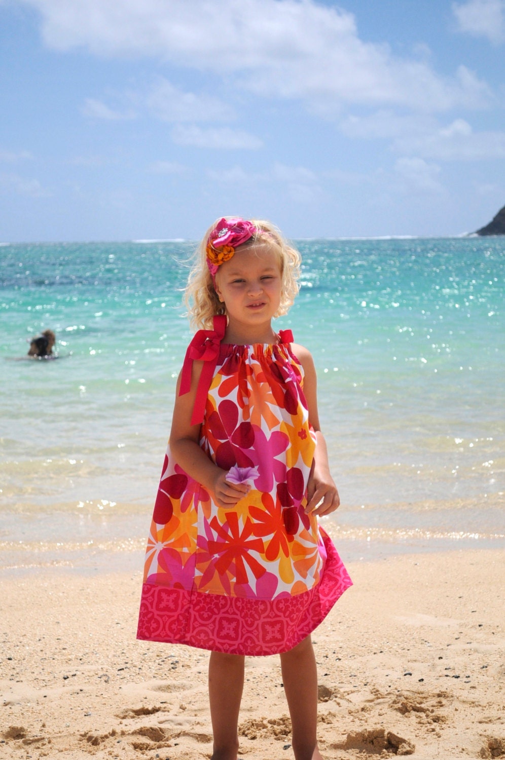 Girls Pillowcase Dress, Flower Blast, by SunLoveShirts