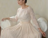 Vintage wedding dress, 1950's wedding dress, lace wedding dress, wedding dress, Champagne wedding dress