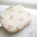 Buttercream and Pink Cottage Rosebuds Coin Purse Small Zipper Pouch