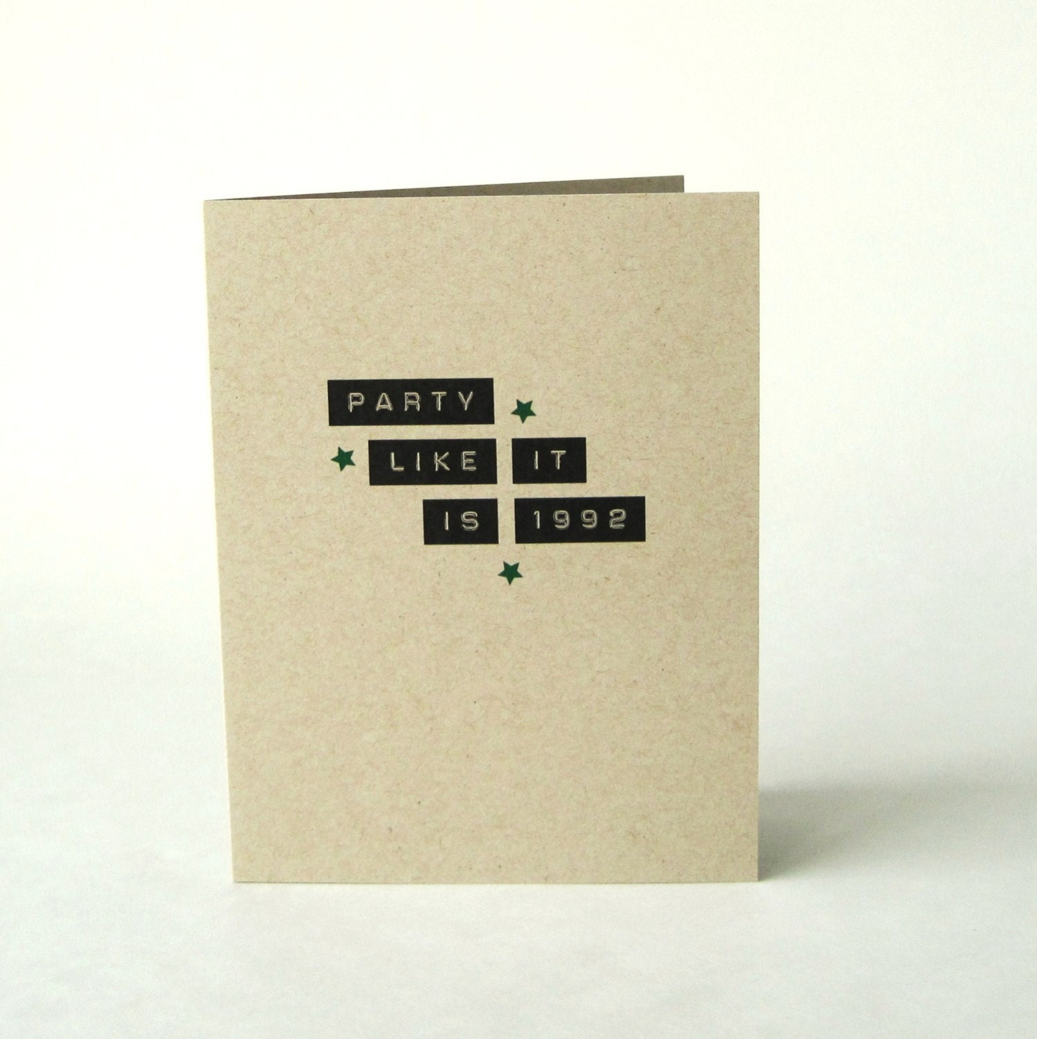 2013 21st Birthday Card - Party Like It Is 1992 - Blank Recycled Greeting Card - Happy Birthday Card