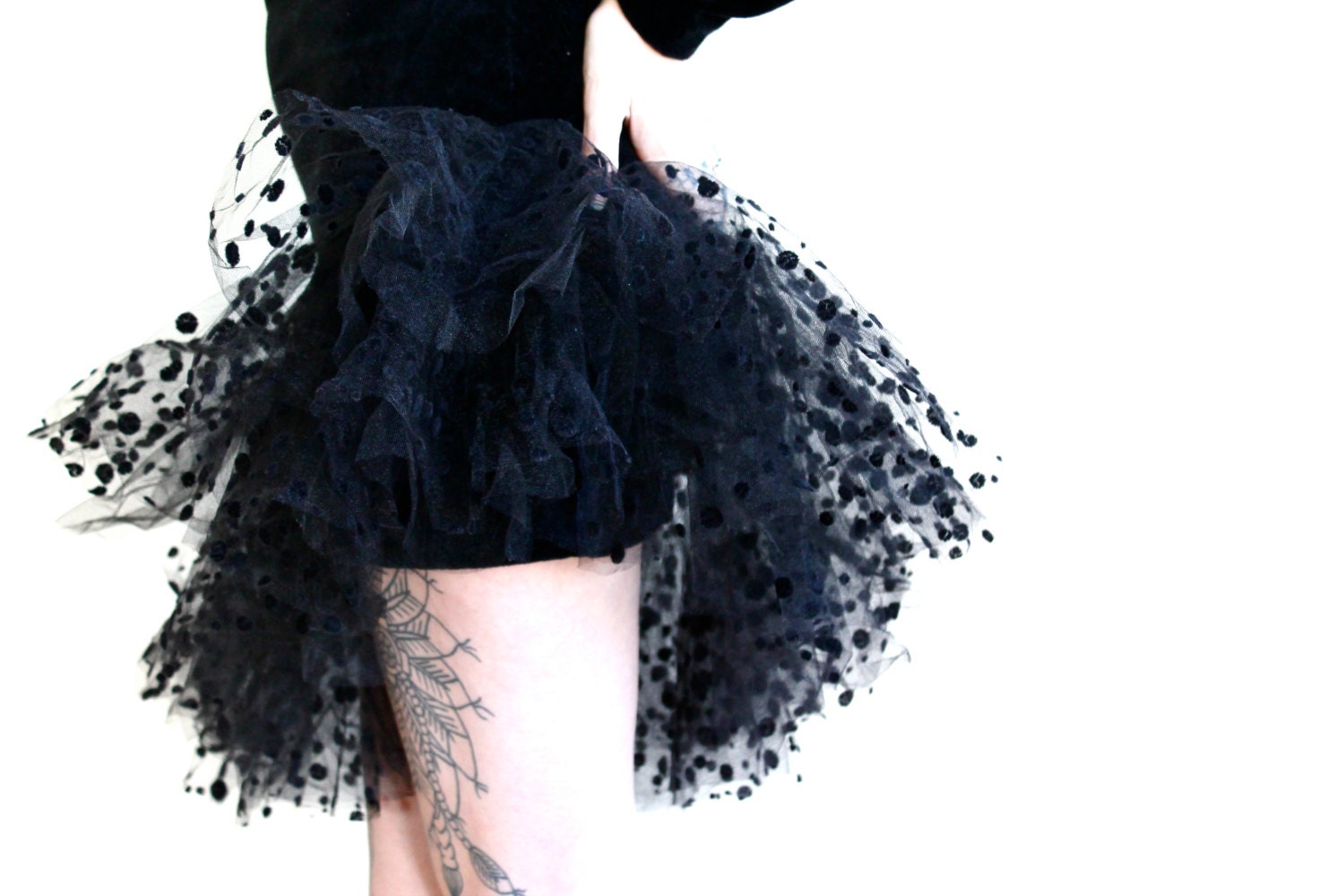 1980s Vintage Avant Garde Gothic Beauty Ballerina Mini Dress Size Small