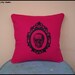 Baroque Skull pink silk screen 16" x 16" throw pillow cover - pink skull pillow cover,pink cushion case, anatomy pillow, neon pink, punk