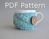 Crochet Cup Cozy Pattern - Crochet Cabled Cup Cozy Pattern - CROCHET PATTERN - Coffee Cozy Pattern - Mug Cozy Pattern - Instant Download