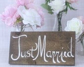 Just Married Rustic Wedding Sign Photo Prop Country Chic Barn Decor (Item Number 130049)