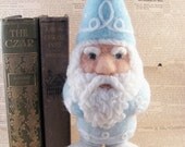 Needle Felted Blue Gnome Santa Claus - Needlefelted Father Christmas or Santa Claus Soft Sculpture by McBride House