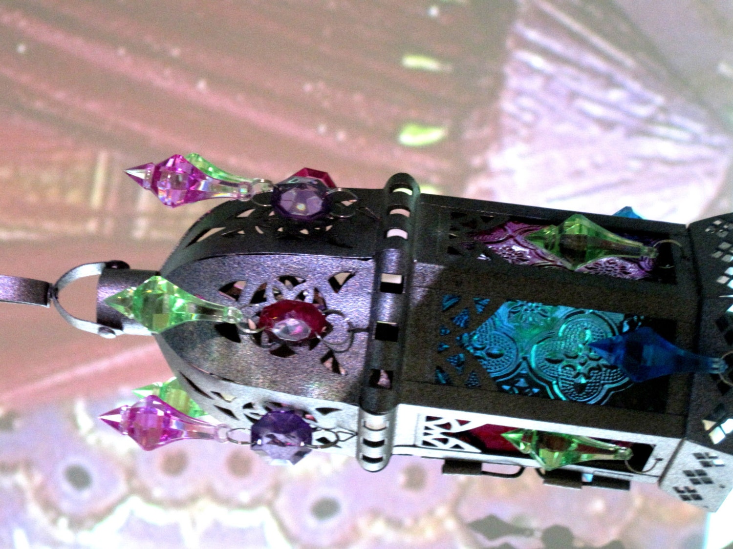 Small Moroccan Teen Multi Colored Pendant Lantern MADE TO ORDER