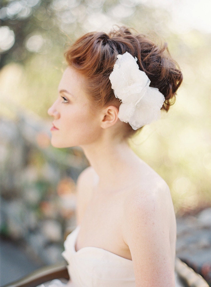 Bridal Hair piece, Fascinator, Headpiece, Floral, Lace - Style 207