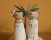 Custom Wooden Wedding Cake Topper with Base