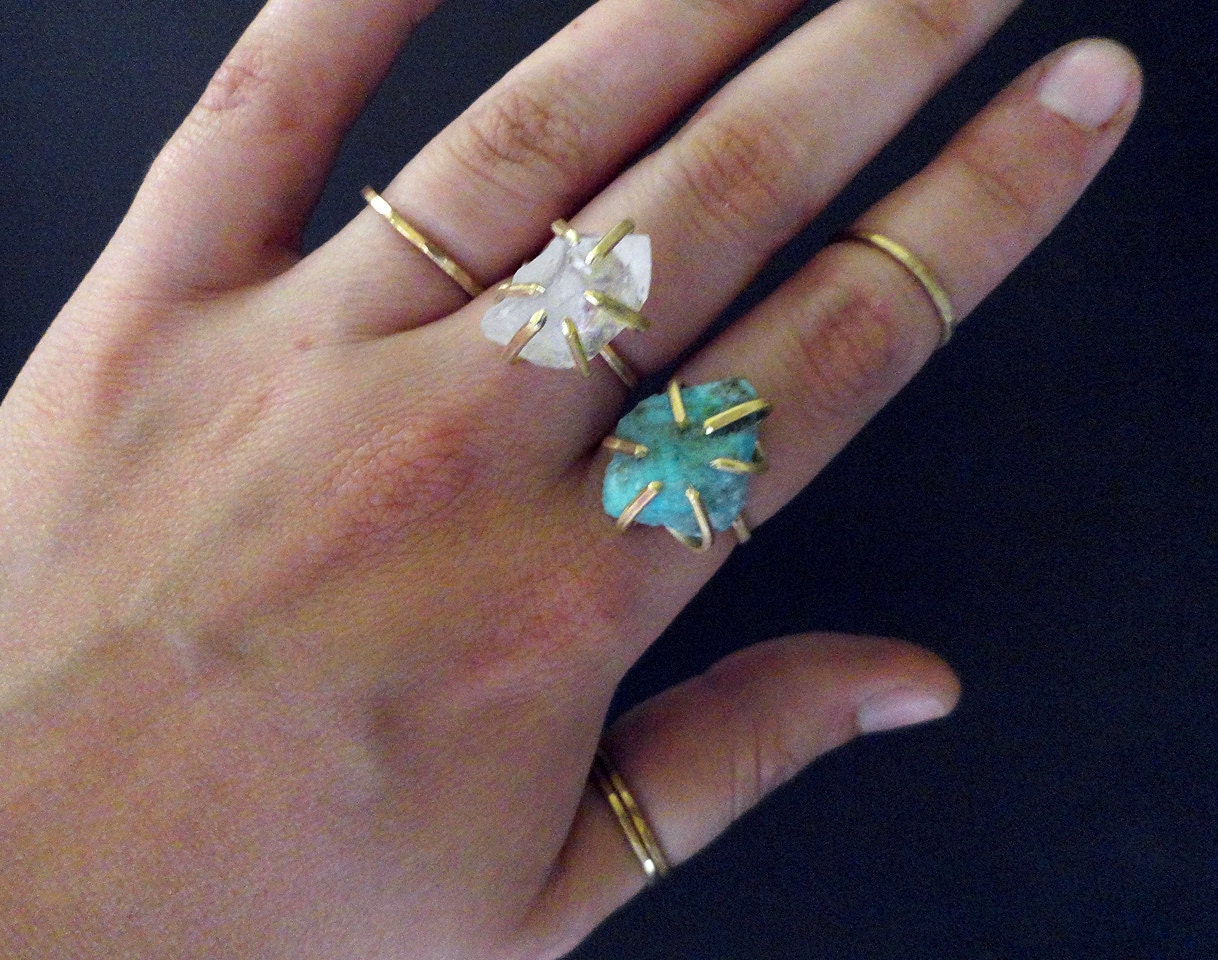 Quartz gold stacking ring