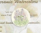 RUSSIAN SAGE BUTTON handmade ceramic 2 holed white clay lavender purple lilac textured organic nature flower by Faith Ann Originals