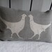 hand printed kissing pheasants cushion cover