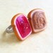 polymer clay strawberry jam peanut butter and jelly best friend rings bff polymer clay