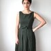 60s Olive Wool Pleated Mad Men Dress Sz XS