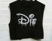 Sleeveless unisex DIE glitter Disney-esque top