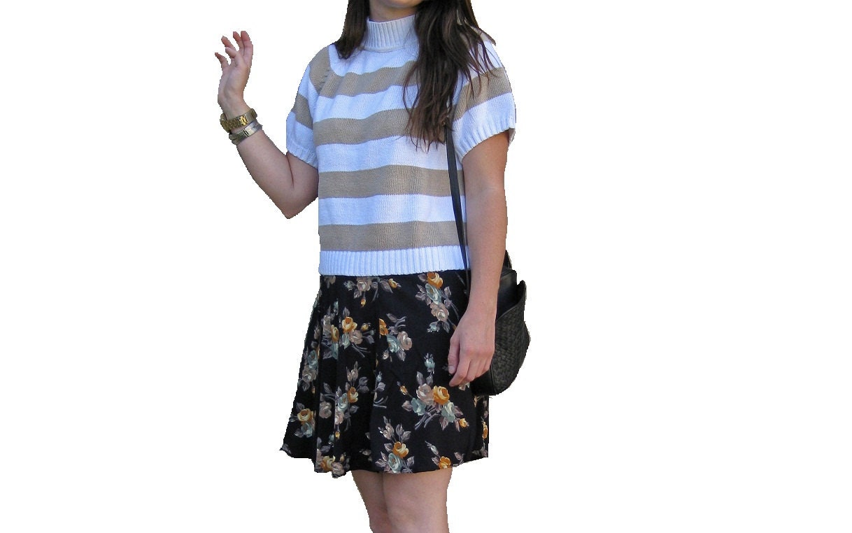 Black Floral Skirt, Grunge Mini Skirt