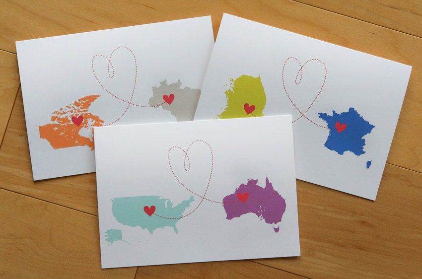 Personalized Countries and Love card (1 card)