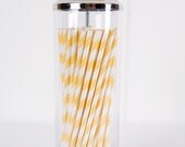 Paper Straws - Made in the USA - Yellow and White Striped - 25 Drinking Straws Il_170x135