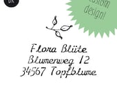 Custom Adress stamp: typewriter (designed with original old typewriters)