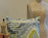 1 X IKAT ECO-FRIENDLY Cushion Cover by Fairytale13 - 20 X 20" blue and green.