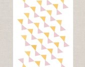 Geometric Series III (Modern art for kids, geometry for nursery, minimalistic kids art, Yellow- Pink)