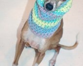 Italian Greyhound (Small Dog) Snood or Neck Warmer in Pastel Rainbow Color