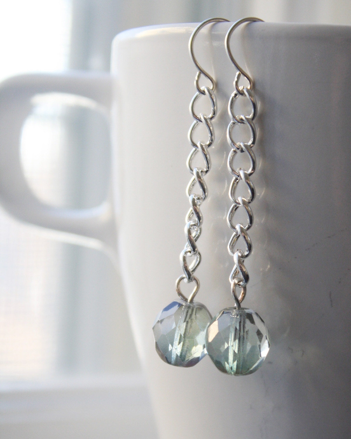 SALE - Aqua Dangle Earrings