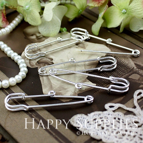 8Pcs 58mm Antique Silver Plated Brooch / Pendants (20093)