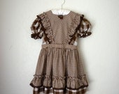 Vintage Brown Dorothy Dress, Size 3T/4T