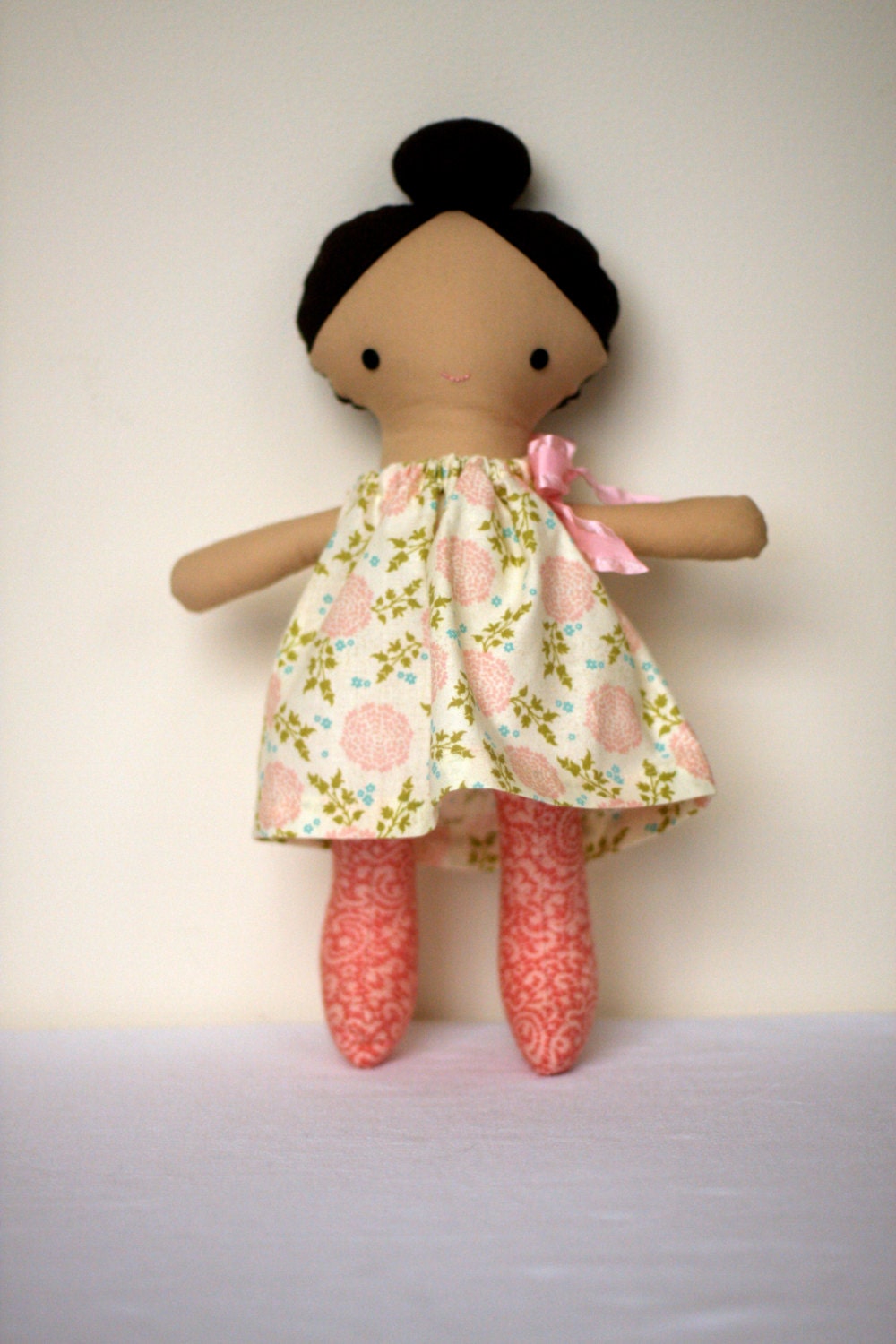 Olive doll- dark brown hair, black eyes