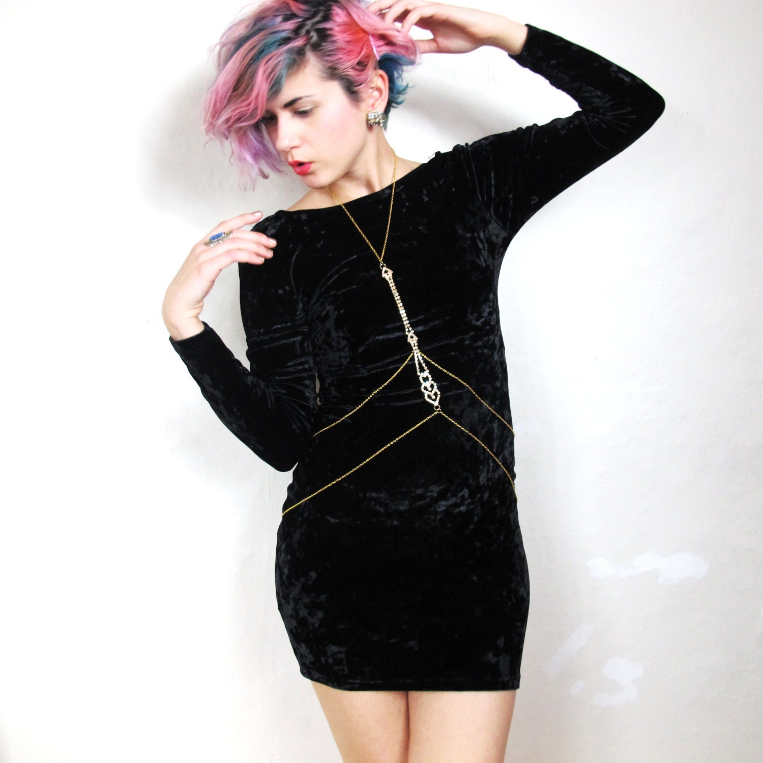 Heart Shaped Crystal Handmade Body Chain Harness