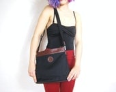 Two Tone Leather Shoulder Adjustable Strap Purse