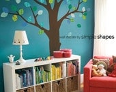 Summer Tree with Pattern Leaves Ceiling Style - Peel and Stick Repositionable Fabric Stickers