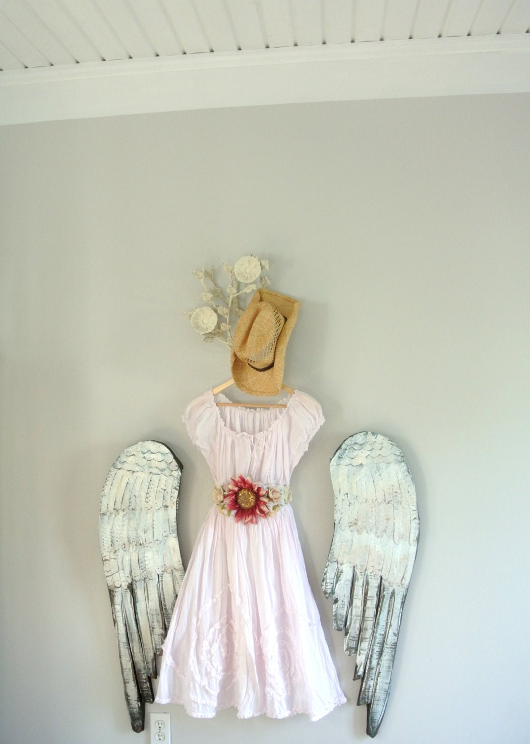 Romantic Summer dress, country shabby blush sundress, summer dresses, cottage chic, Fairy, mori girl, True rebel clothing small